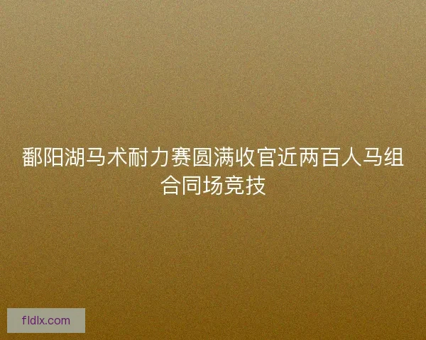 鄱阳湖马术耐力赛圆满收官近两百人马组合同场竞技